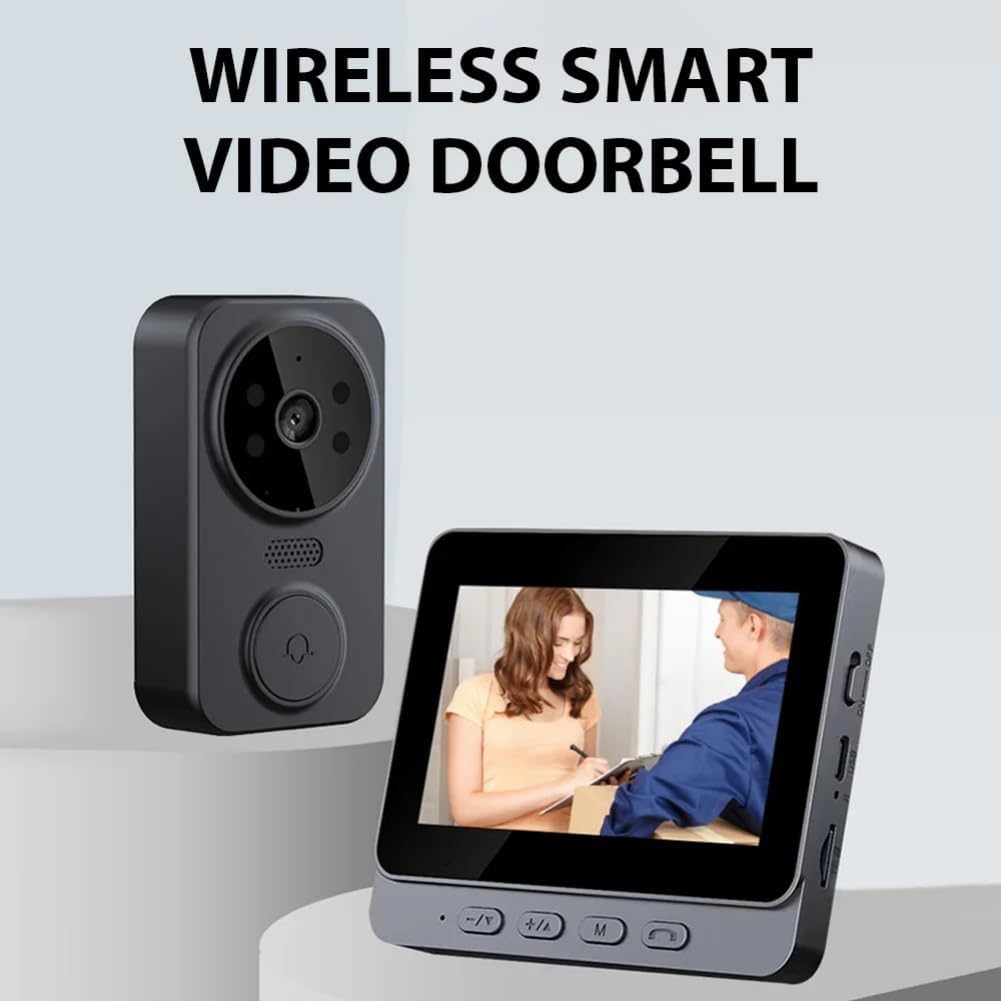 PGST Wireless Doorbell with 4.3" Monitor – No WiFi Needed