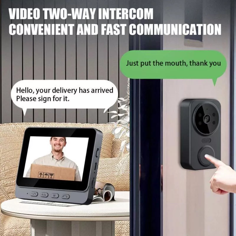 PGST Wireless Doorbell with 4.3" Monitor – No WiFi Needed
